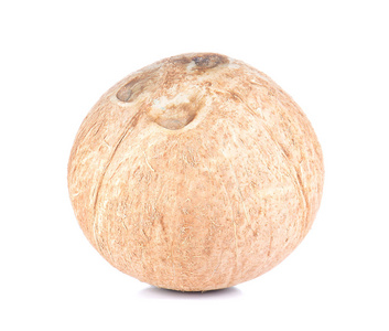 白色背景上的椰子满球