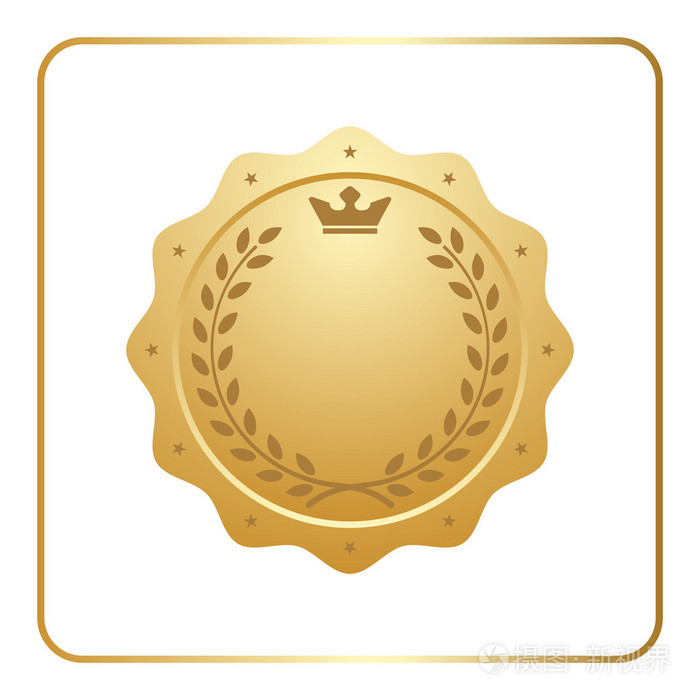 密封黄金图标空白奖章