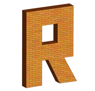 3d 字母的字母表的砖