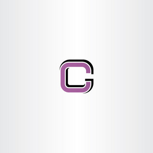 紫色字母 c 标识矢量标志元素图标