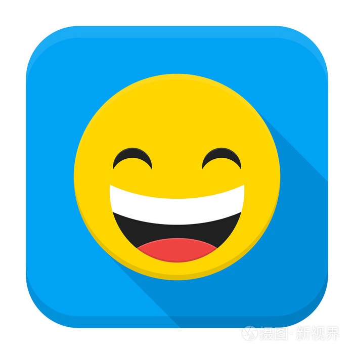 笑黄色笑脸平面应用图标