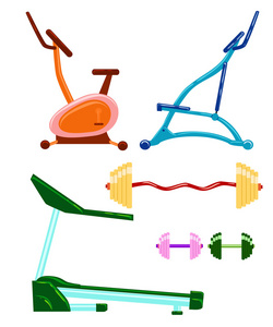 练习机器。 健身器材运动器材