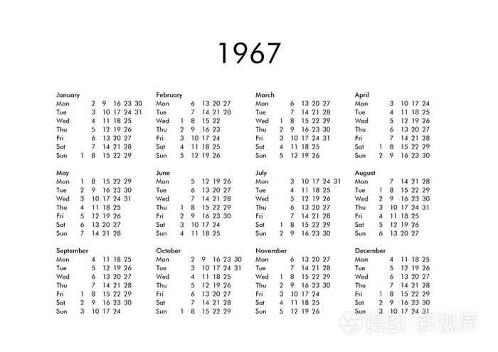 1967 年的日历照片 正版商用图片1nvy5m 摄图新视界 1967 年的日历照片 正版商用图片1nvy5m 摄图新视界
