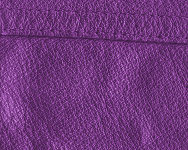紫罗兰色皮革纹理特写 缝