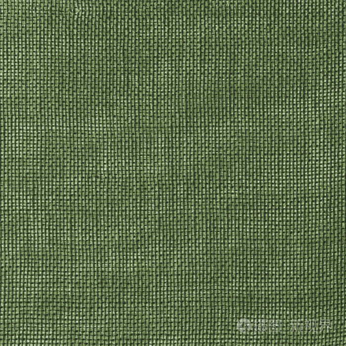 绿色亚麻织物纹理或背景