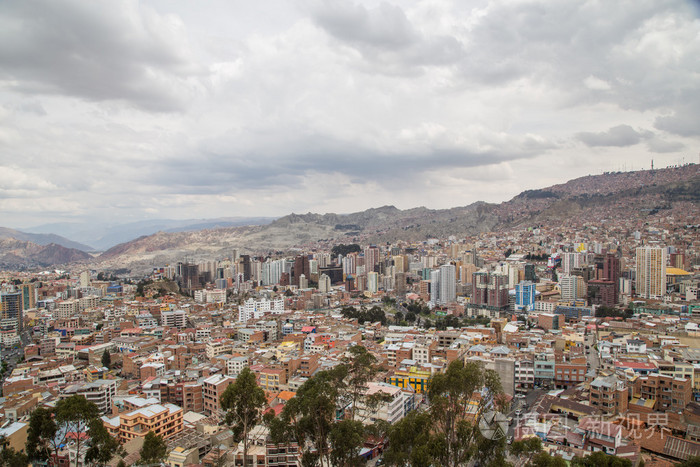城市天际线的玻利维亚拉巴斯