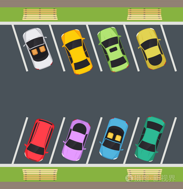 公园,停车的地方,车停在停车场上