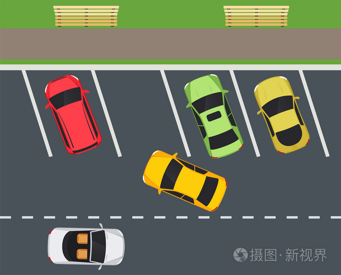 公园,停车的地方,车呼吁停车