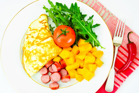 健康和减肥食品 蔬菜西红柿炒鸡蛋