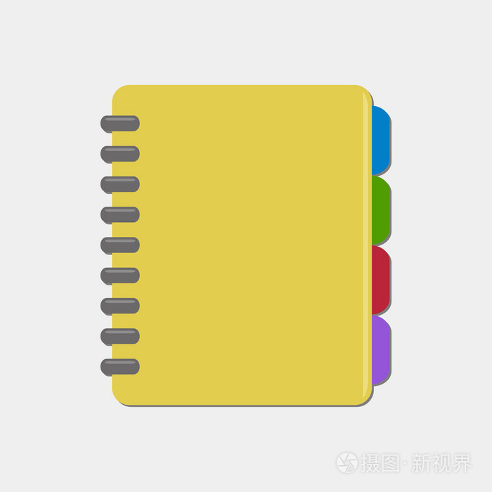 螺旋笔记本矢量图