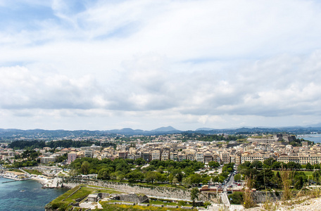 希腊。科孚岛。科孚岛的城市风景