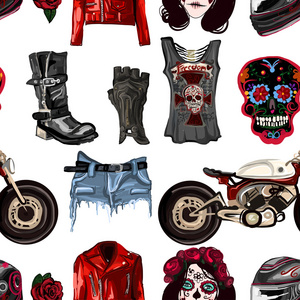 摩托车时尚摩托车数字水彩图片