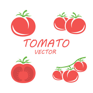 矢量平面番茄图标集