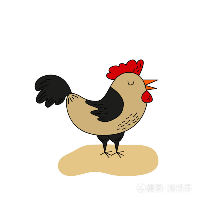 可爱开朗的小公鸡,象征新中国,到 2017 年