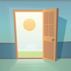 开着的门图图片