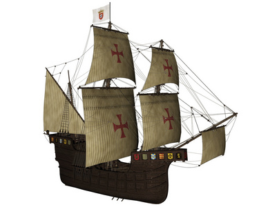 圣布埃纳文图拉船3d 渲染