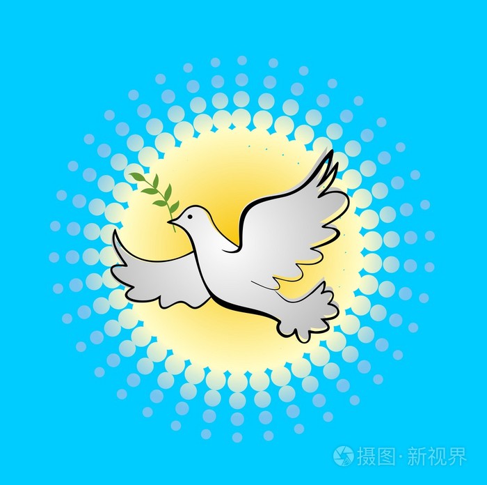 绘图飞鸽子和橄榄枝插画-正版商用图片1nwvpn-摄图新视界