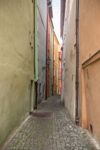 狭窄的街道的中世纪城镇海布图片