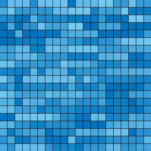 蓝色的正方形像素马赛克背景照片
