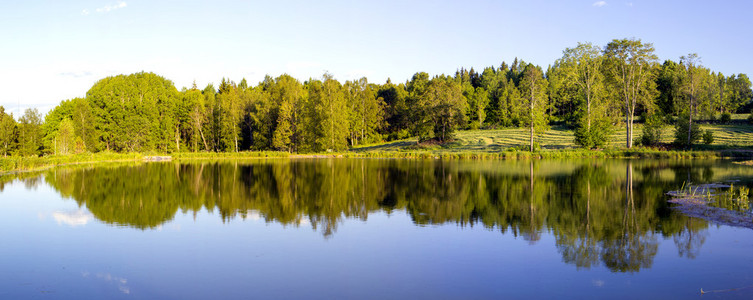 美丽的湖景观在瑞典