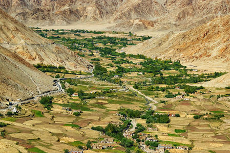 印度查谟和克什米尔leh ladakh景观鸟瞰图