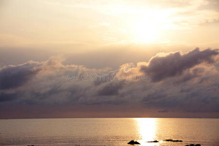 南方 反射 海岸 岩石 海滩 早晨 马拉维 全景图 海洋