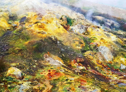 地震 爆发 堪察加半岛 火山口 土地 颜色 活动 硫磺 矿物