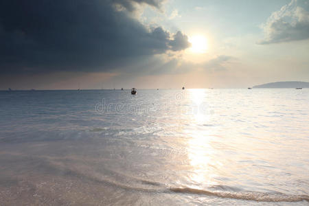 风景 季节 颜色 天空 海滩 海湾 场景 反射 黎明 黄昏