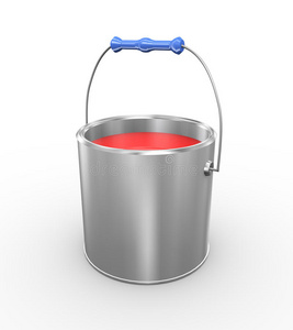 三维红色油漆桶罐