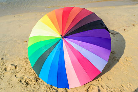 雨伞 紫罗兰 海滩 深红 粉红色 黑地