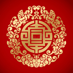 中国古典元素的经典红色背景
