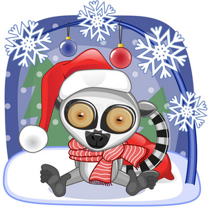 框架 圣诞节 可爱的 卡片 幸福 计算机 销售 狐猴 绘画