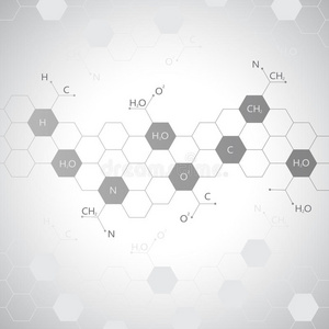 灰色背景上的DNA分子