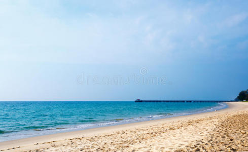 场景 美丽的 码头 海洋 天空 古老的 热带 海景 展望