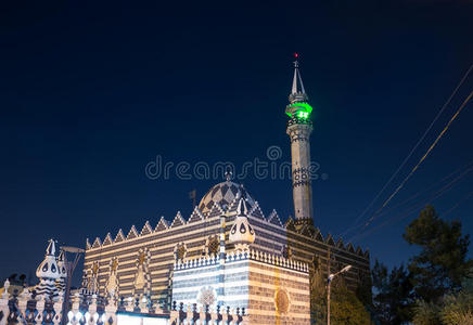 阿布达威什清真寺安曼夜间，约旦。