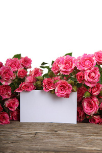 木板 浪漫 玫瑰 花束 粉红色 物体 假期 庆祝活动 古老的