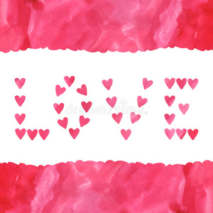 绘画 情人 纹理 信件 红心 粉红色 水彩