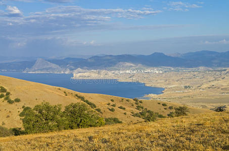 苏达克 天空 灌木 全景图 指向 场景 风景 木棉 海湾