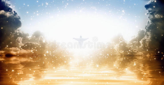 基督民主天堂里的耶稣基督照片