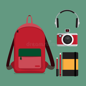 偶像 背包 附件 旅行 插图 照片 日记 照相机 旅游业