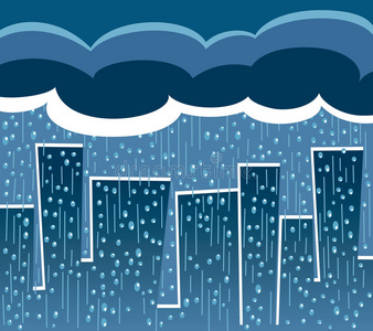 大雨插画