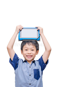 计算机 肖像 小学生 小孩 微笑 学生 男孩 技术日志 教育