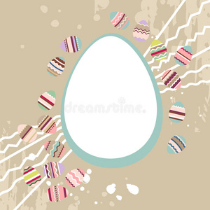 空白鸡蛋框架与复活节鸡蛋