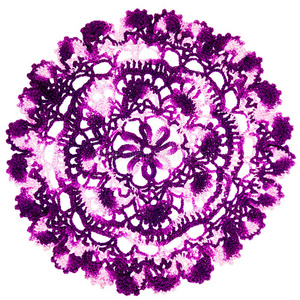 紫色 丁香花 爱好 自制 复古的 圆圈 艺术 针织 古老的