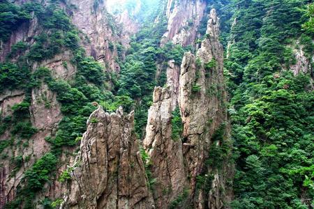 颜色 风景 全景 黄山 美丽的 全景图 危险 中国人 美女