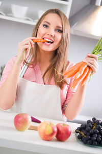 美丽的 营养 水果 女孩 节食 滋养 葡萄 可爱的 美味的