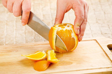 柑橘 剥皮 饮食 桌子 橘子 切割 水果 素食主义者 过程