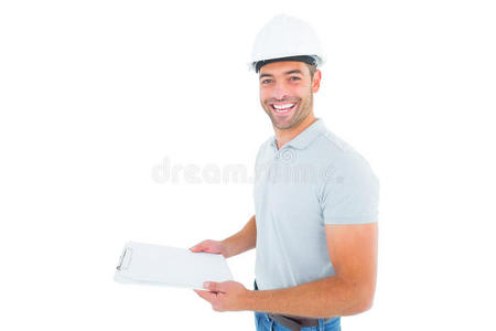 信心 剪贴板 手册 服装 成人 工作 建筑师 头盔 安全帽