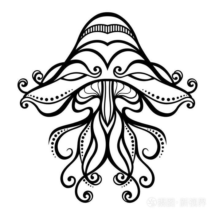 矢量抽象装饰水母