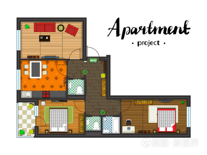 公寓项目顶视图